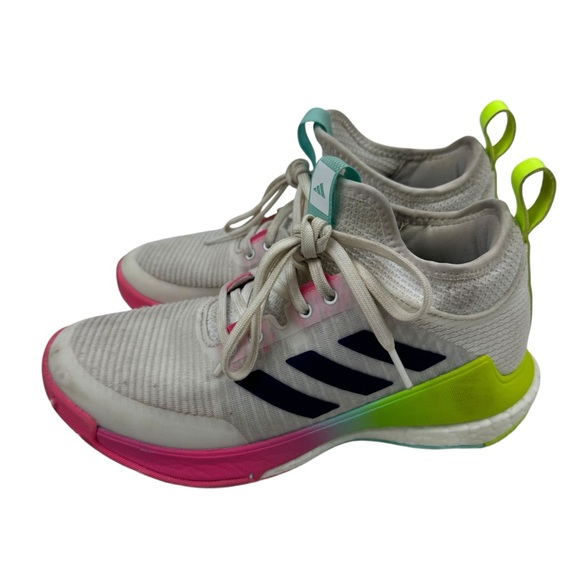 Adidas Crazyflight Women’s Volleyball Shoes Size 6 White Neon Pink Green Boost - Picture 4 of 10